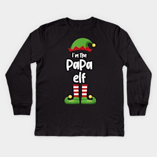 I'm The Papa Elf Family Matching Christmas Pajama Gifts Kids Long Sleeve T-Shirt